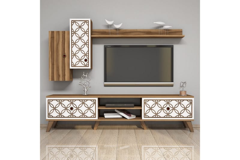 TV-kalustepaketti Amtorp 180 cm - Ruskea/Valkoinen - Huonekalut - TV- & Mediakalusteet - TV-kalustepaketti