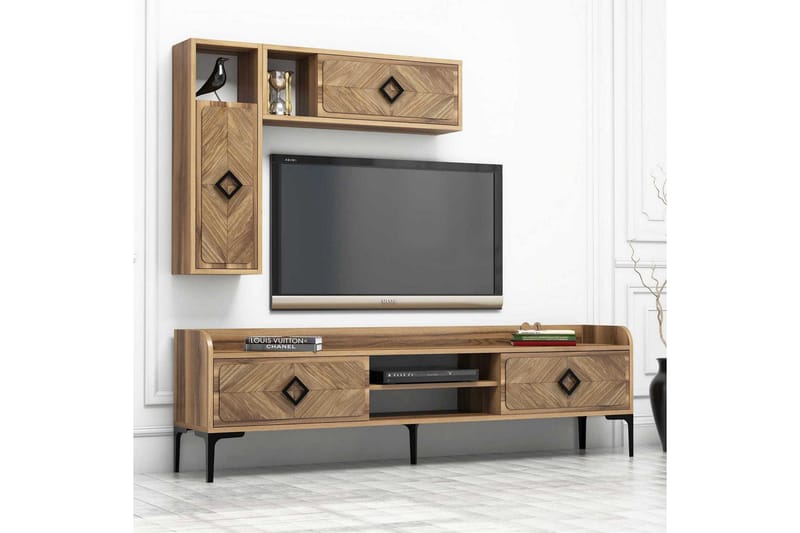 TV-kalustepaketti Amtorp 180 cm - Tummanruskea - Huonekalut - TV- & Mediakalusteet - TV-kalustepaketti