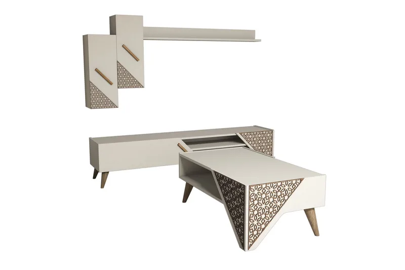 TV-kalustepaketti Amtorp 180 cm - Valkoinen - Huonekalut - TV- & Mediakalusteet - TV-kalustepaketti