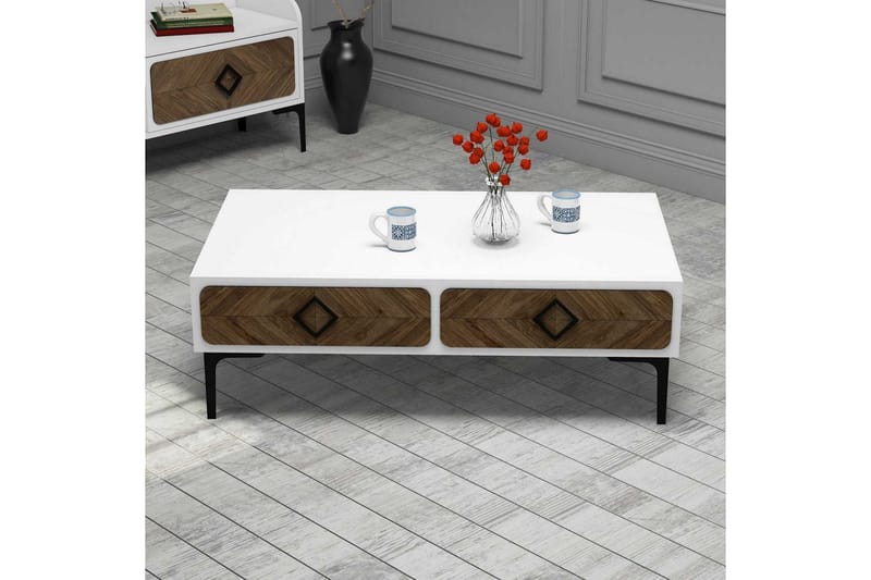 TV-kalustepaketti Amtorp 180 cm - Valkoinen/Ruskea - Huonekalut - TV- & Mediakalusteet - TV-kalustepaketti