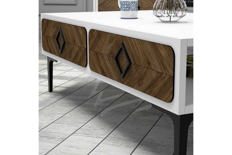 TV-kalustepaketti Amtorp 180 cm - Valkoinen/Ruskea - Huonekalut - TV- & Mediakalusteet - TV-kalustepaketti