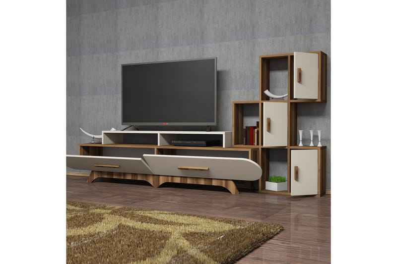 TV-kalustepaketti Amtorp 205 cm - Ruskea - Huonekalut - TV- & Mediakalusteet - TV-kalustepaketti