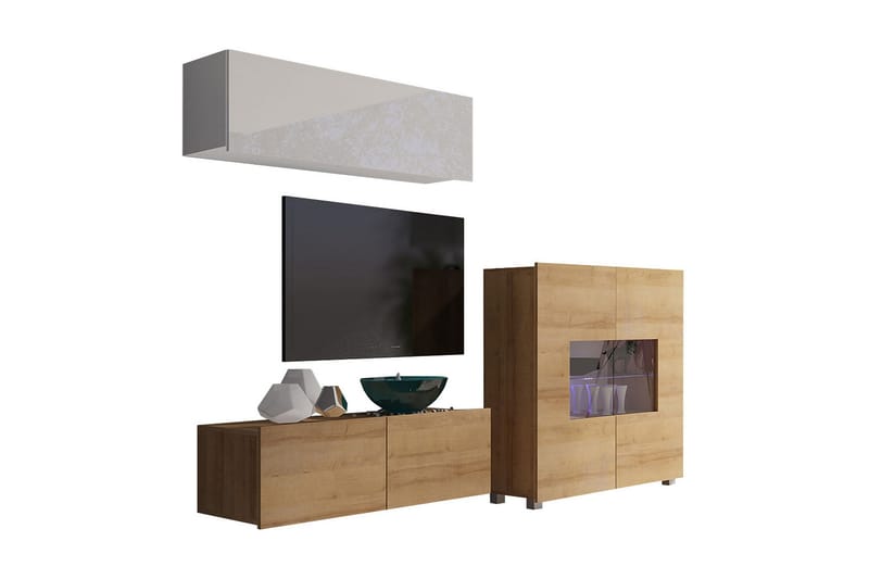 TV-kalustepaketti Calabrini - Beige/Harmaa - Huonekalut - TV- & Mediakalusteet - TV-kalustepaketti
