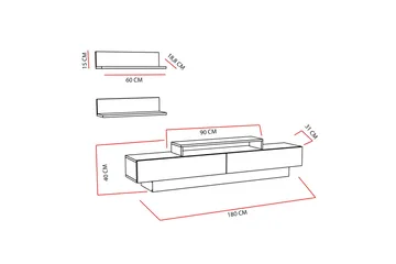 TV-kalustepaketti Dumö 180 cm - Valkoinen - Huonekalut - TV- & Mediakalusteet - TV-kalustepaketti