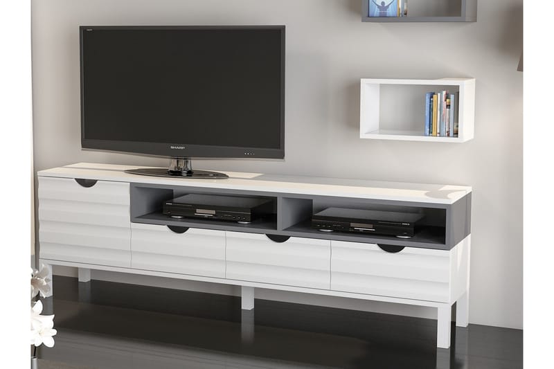 TV-kalustepaketti Dumö 180 cm - Valkoinen/Harmaa - Huonekalut - TV- & Mediakalusteet - TV-kalustepaketti