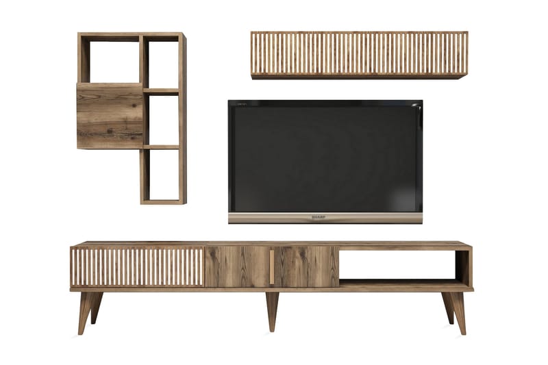 TV-Kalustepaketti Lebens 180 cm - Pähkinä - Huonekalut - TV- & Mediakalusteet - TV-kalustepaketti