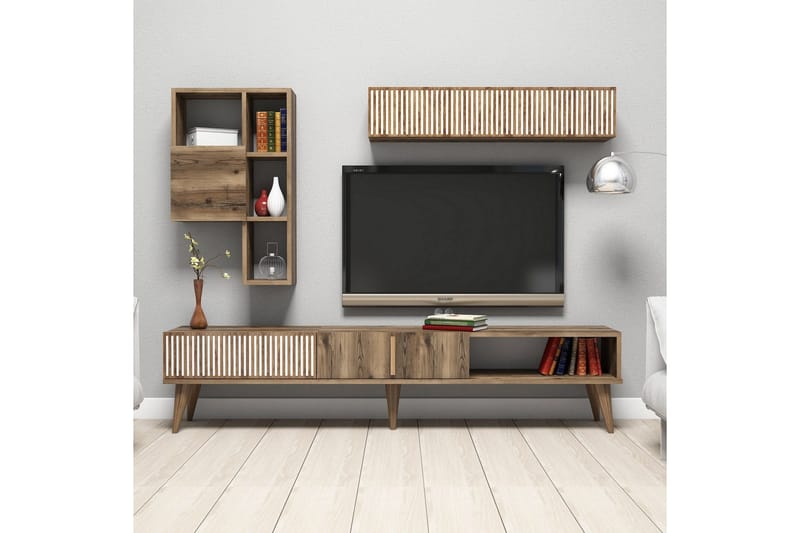 TV-Kalustepaketti Lebens 180 cm - Pähkinä - Huonekalut - TV- & Mediakalusteet - TV-kalustepaketti