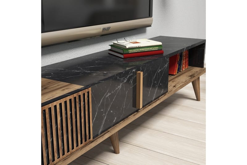 TV-Kalustepaketti Lebens 180 cm - Pähkinä/Musta - Huonekalut - TV- & Mediakalusteet - TV-kalustepaketti