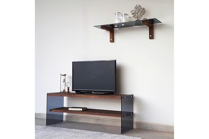 TV-Kalustepaketti Mccarney 45 cm - Pähkinä - Huonekalut - TV- & Mediakalusteet - TV-kalustepaketti