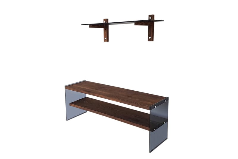 TV-Kalustepaketti Mccarney 45 cm - Pähkinä - Huonekalut - TV- & Mediakalusteet - TV-kalustepaketti