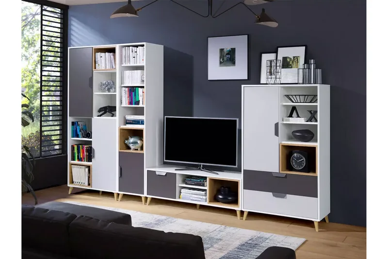 TV-kalustepaketti Takeshi 120 cm, Vihreä/Harmaa