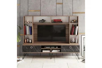 TV-Kalustepaketti Tomoe 180 cm - Pähkinä/Musta - Huonekalut - TV- & Mediakalusteet - TV-kalustepaketti