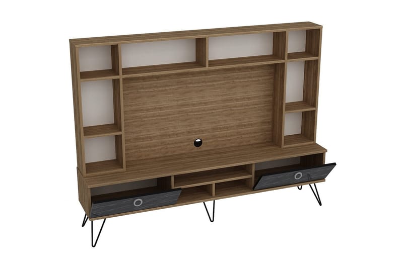 TV-Kalustepaketti Tomoe 180 cm - Pähkinä/Musta - Huonekalut - TV- & Mediakalusteet - TV-kalustepaketti