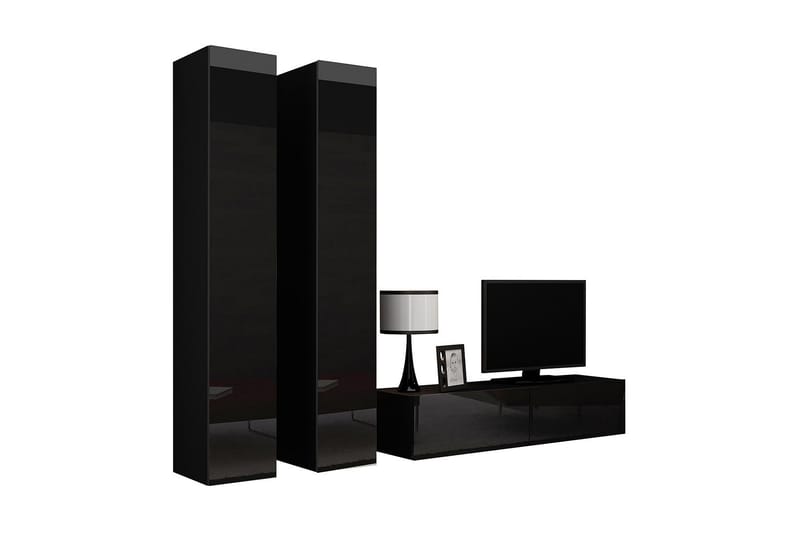 TV-kalustepaketti Vigo 220x40x180 cm - Musta/Valkoinen - Huonekalut - TV- & Mediakalusteet - TV-kalustepaketti