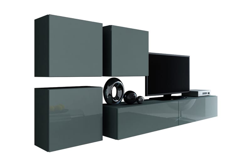 TV-kalustepaketti Vigo 230x40x180 cm - Valkoinen - Huonekalut - TV- & Mediakalusteet - TV-kalustepaketti