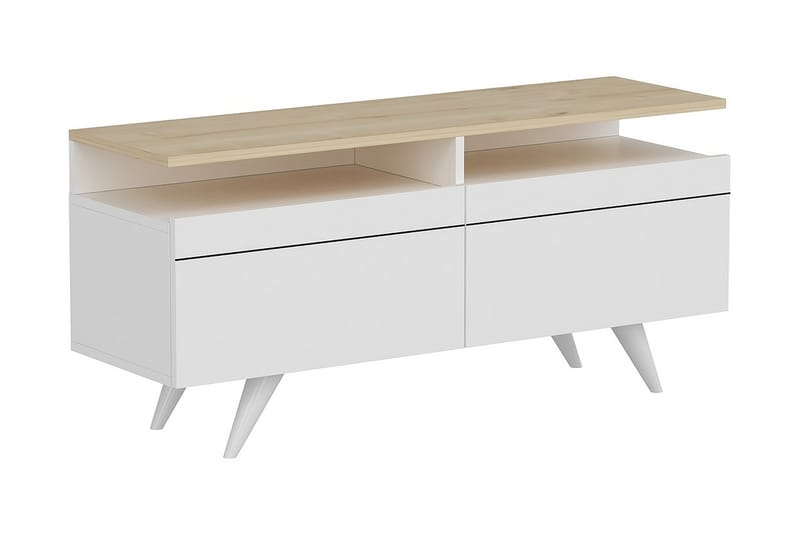 TV-kalustesetti 35x150 cm 2 kaappia - Luonnonväri/Valkoinen - Huonekalut - TV- & Mediakalusteet - TV-kalustepaketti