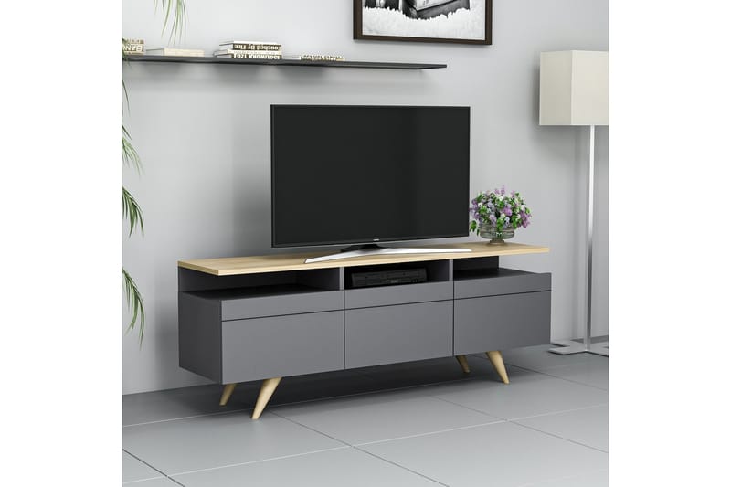 TV-kalustesetti 35x150 cm - Antrasiitti/Luonnonväri - Huonekalut - TV- & Mediakalusteet - TV-kalustepaketti