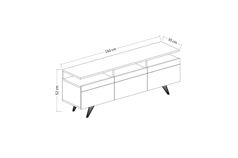 TV-kalustesetti 35x150 cm - Antrasiitti/Luonnonväri - Huonekalut - TV- & Mediakalusteet - TV-kalustepaketti