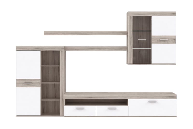 Tv-kalustesetti Dagopol 41x300 cm - Ruskea/Valkoinen - Huonekalut - TV- & Mediakalusteet - TV-kalustepaketti