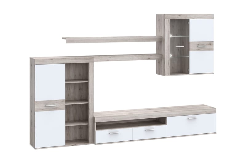 Tv-kalustesetti Dagopol 41x300 cm - Ruskea/Valkoinen - Huonekalut - TV- & Mediakalusteet - TV-kalustepaketti