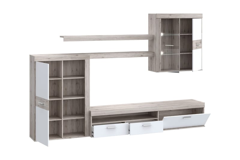 Tv-kalustesetti Dagopol 41x300 cm - Ruskea/Valkoinen - Huonekalut - TV- & Mediakalusteet - TV-kalustepaketti
