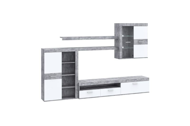 TV-kalustesetti Dagopol 41x300 cm - Valkoinen/Harmaa - Huonekalut - TV- & Mediakalusteet - TV-kalustepaketti