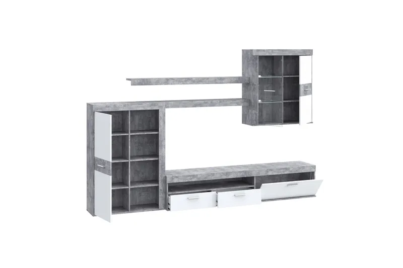 TV-kalustesetti Dagopol 41x300 cm - Valkoinen/Harmaa - Huonekalut - TV- & Mediakalusteet - TV-kalustepaketti