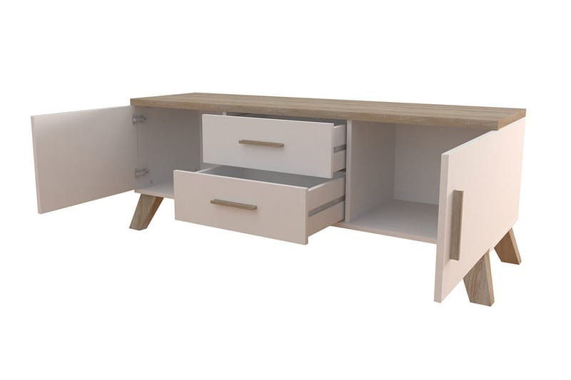 TV-kalustesetti Dudley 140 cm - Luonnonväri/Musta - Huonekalut - TV- & Mediakalusteet - TV-kalustepaketti