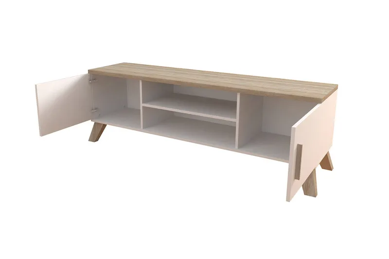 TV-kalustesetti Dudley 160 cm - Luonnonväri/Musta - Huonekalut - TV- & Mediakalusteet - TV-kalustepaketti