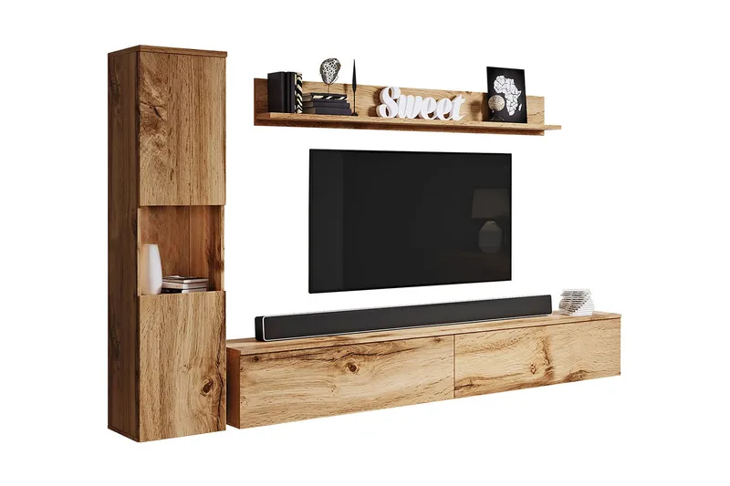 Tv-kalustesetti - Luonnonväri - Huonekalut - TV- & Mediakalusteet - TV-kalustepaketti