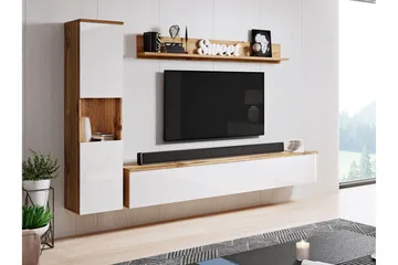 Tv-kalustesetti - Luonnonväri/Valkoinen - Huonekalut - TV- & Mediakalusteet - TV-kalustepaketti