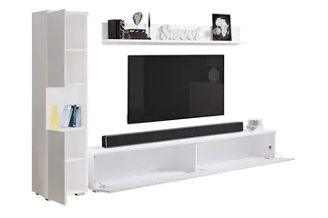 Tv-kalustesetti - Luonnonväri/Valkoinen - Huonekalut - TV- & Mediakalusteet - TV-kalustepaketti