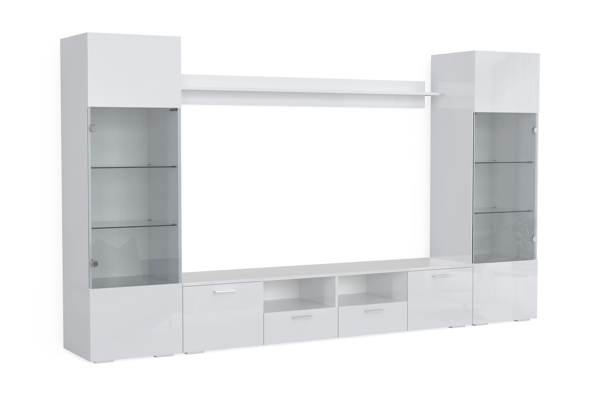 TV-kalustesetti Rhue 41x260  cm - Lasi/Valkoinen - Huonekalut - TV- & Mediakalusteet - TV-kalustepaketti