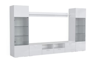 TV-kalustesetti Rhue 41x260  cm - Lasi/Valkoinen - Huonekalut - TV- & Mediakalusteet - TV-kalustepaketti