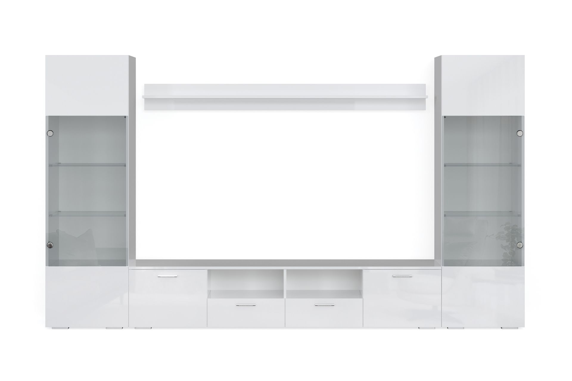 TV-kalustesetti Rhue 41x260  cm - Lasi/Valkoinen - Huonekalut - TV- & Mediakalusteet - TV-kalustepaketti