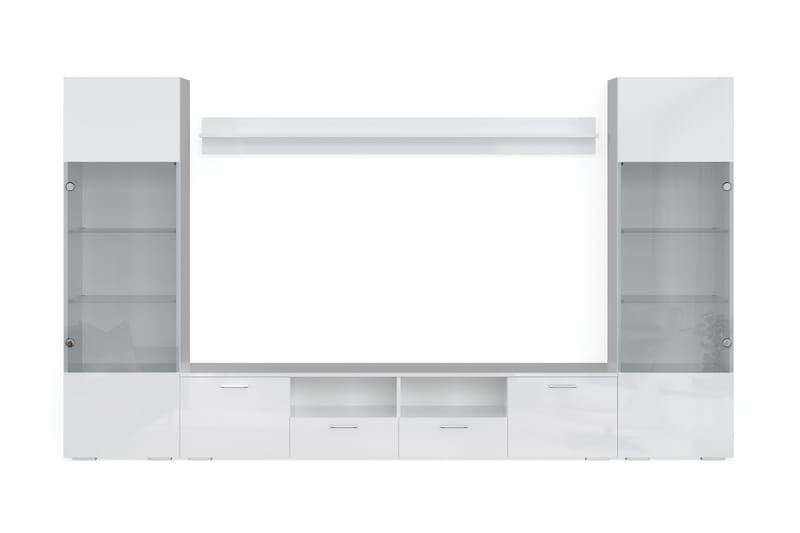 TV-kalustesetti Rhue 41x260  cm - Lasi/Valkoinen - Huonekalut - TV- & Mediakalusteet - TV-kalustepaketti