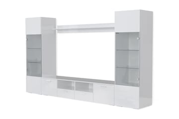 TV-kalustesetti Rhue 41x260  cm - Lasi/Valkoinen - Huonekalut - TV- & Mediakalusteet - TV-kalustepaketti