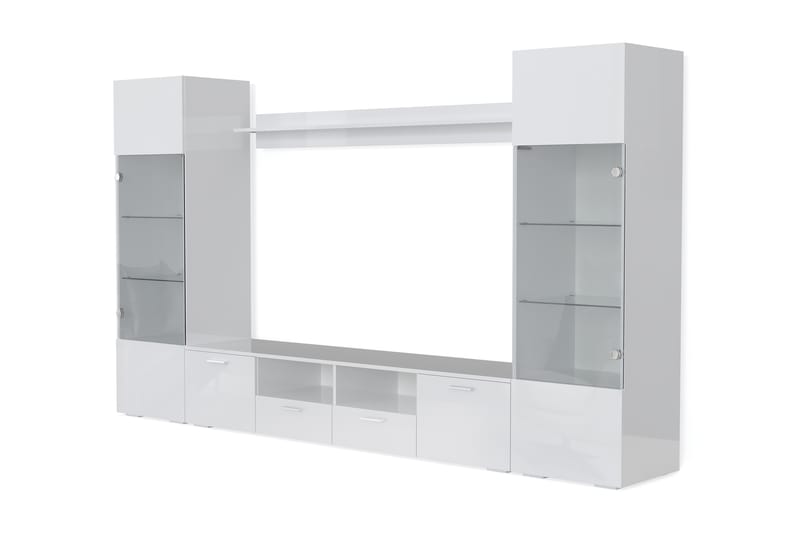 TV-kalustesetti Rhue 41x260  cm - Lasi/Valkoinen - Huonekalut - TV- & Mediakalusteet - TV-kalustepaketti
