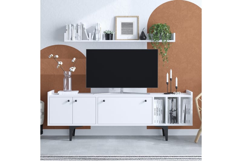 TV-kalustesetti Urgby 150x57 cm - Valkoinen - Huonekalut - TV- & Mediakalusteet - TV-kalustepaketti