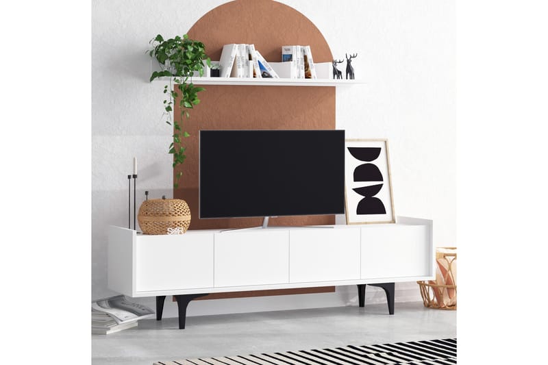 TV-kalustesetti Urgby 150x57 cm - Valkoinen - Huonekalut - TV- & Mediakalusteet - TV-kalustepaketti