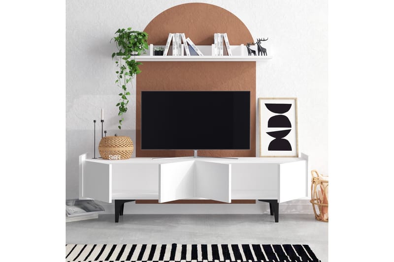 TV-kalustesetti Urgby 150x57 cm - Valkoinen - Huonekalut - TV- & Mediakalusteet - TV-kalustepaketti