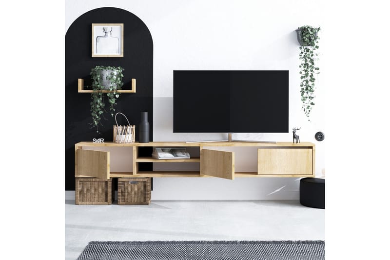 TV-kalustesetti Urgby 180x25 cm - Luonnonväri - Huonekalut - TV- & Mediakalusteet - TV-kalustepaketti