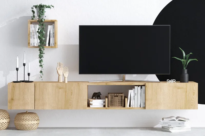TV-kalustesetti Urgby 180x25 cm, Luonnonväri
