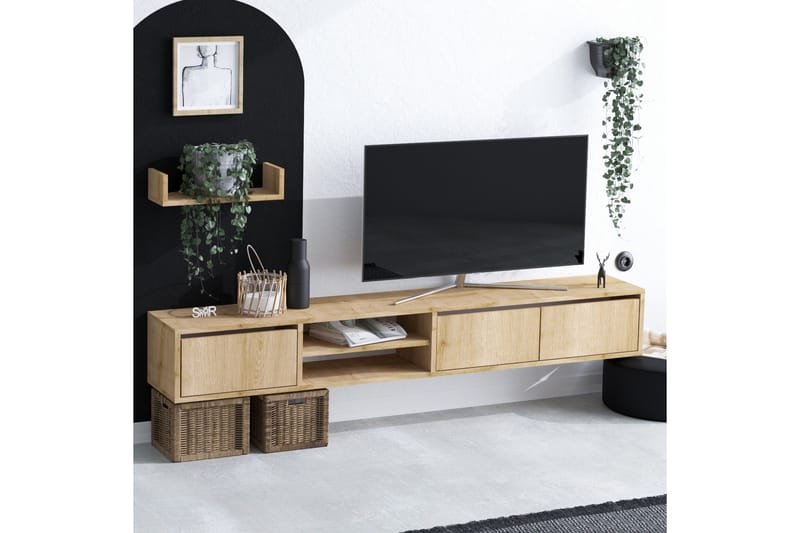 TV-kalustesetti Urgby 180x25 cm - Luonnonväri - Huonekalut - TV- & Mediakalusteet - TV-kalustepaketti