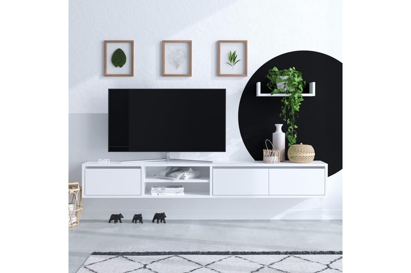 TV-kalustesetti Urgby 180x25 cm - Valkoinen - Huonekalut - TV- & Mediakalusteet - TV-kalustepaketti