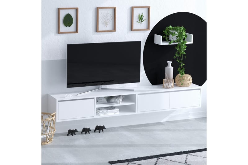 TV-kalustesetti Urgby 180x25 cm - Valkoinen - Huonekalut - TV- & Mediakalusteet - TV-kalustepaketti