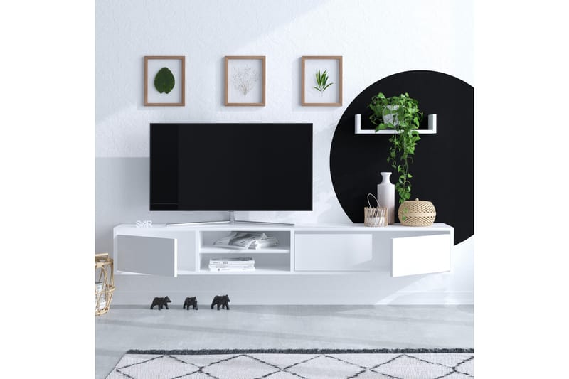 TV-kalustesetti Urgby 180x25 cm - Valkoinen - Huonekalut - TV- & Mediakalusteet - TV-kalustepaketti