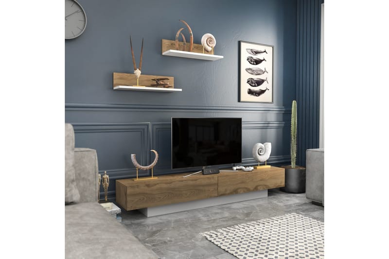 TV-kalustesetti Violaceae 180x40 cm - Valkoinen - Huonekalut - TV- & Mediakalusteet - TV-kalustepaketti