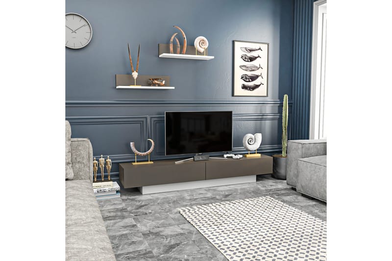 TV-kalustesetti Violaceae 180x40 cm - Valkoinen - Huonekalut - TV- & Mediakalusteet - TV-kalustepaketti