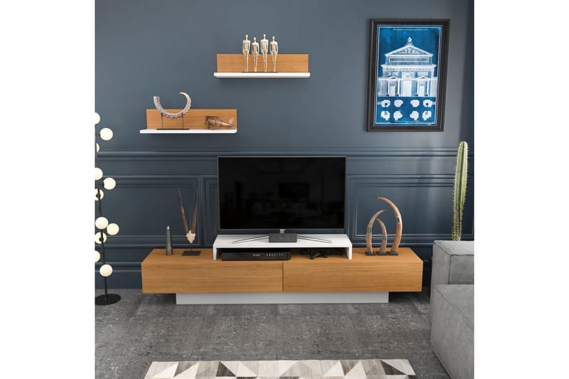 TV-kalustesetti Violaceae 180x40 cm - Valkoinen - Huonekalut - TV- & Mediakalusteet - TV-kalustepaketti
